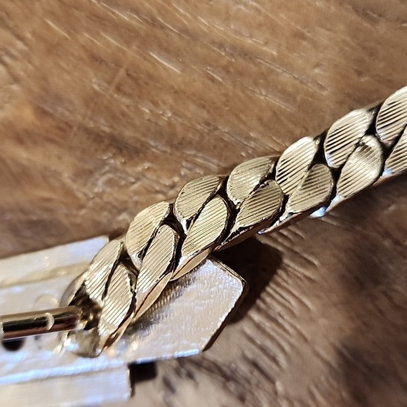 Vintage Accessocraft Belt Silver 80s Coil Chain Hook Closure No Stretch… - Picture 6 of 7